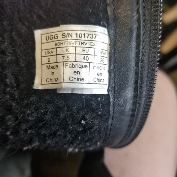 Ugg Robbie wool leather dark charcoal mid calf boots - Picture 5 of 14